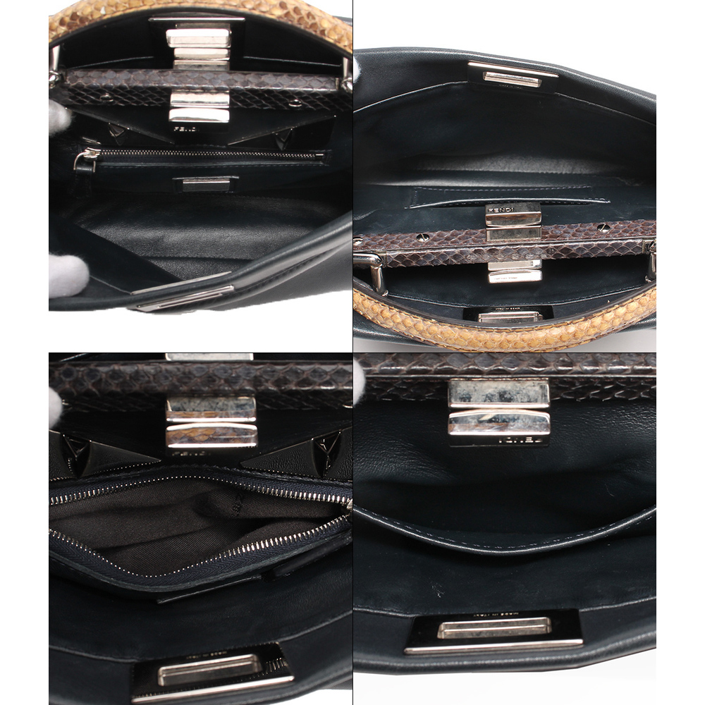 Fendi Peekaboo Mini Python Leather Shoulder Bag B… - image 4